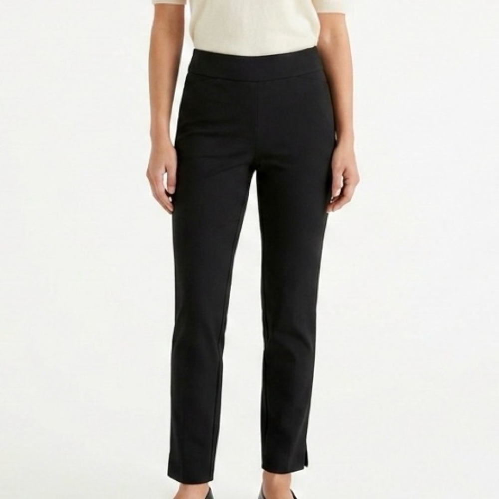 JM Collection Black Tummy Control Slim Leg Pants Petite Small NWT